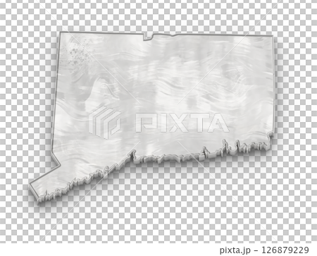 3D Map of Connecticut State on isolated transparent png 126879229