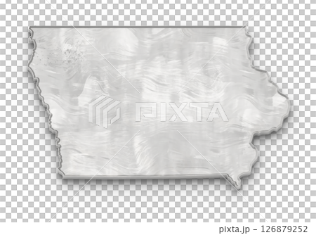 3D Map of Iowa State on isolated transparent png 3D Map of Iowa State on isolated transparent png 126879252