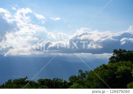 【夏素材】松本平と入道雲【長野県】 【夏素材】松本平と入道雲【長野県】 126879260
