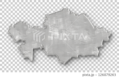 3D Map of Republic of Kazakhstan on isolated transparent png 3D Map of Republic of Kazakhstan on isolated transparent png 126879263