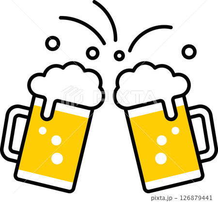ビールジョッキで乾杯アイコン ビールジョッキで乾杯アイコン 126879441