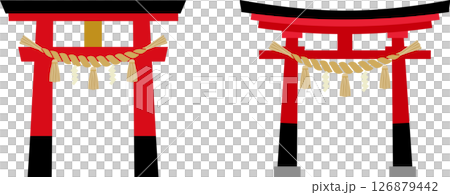 Shrine torii gate illustration icon shimenawa 126879442