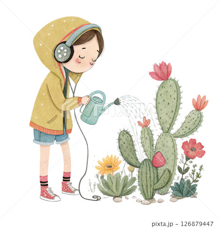 Cartoon characters Music Lo-fi white background 126879447