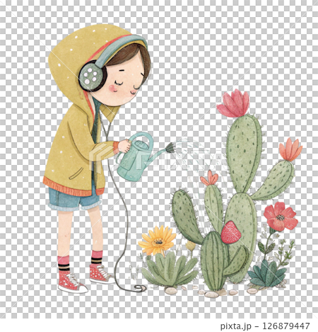 Cartoon characters Music Lo-fi white background 126879447