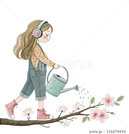 Cartoon characters Music Lo-fi white background 126879450