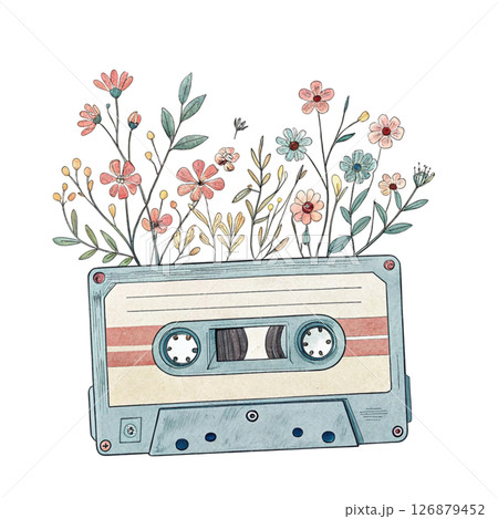 Cartoon characters Music Lo-fi white background Cartoon characters Music Lo-fi white background 126879452