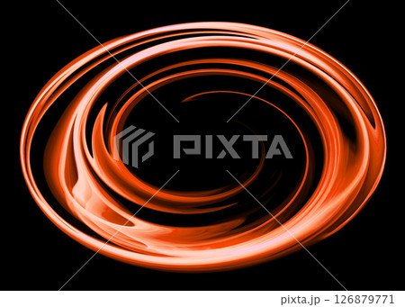 黒を背景にした赤色の光の輪 126879771