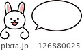 うさぎと丸い吹き出しのシンプルイラスト うさぎと丸い吹き出しのシンプルイラスト 126880025