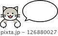 ねこと丸い吹き出しのシンプルイラスト ねこと丸い吹き出しのシンプルイラスト 126880027