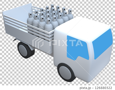 プロパンガス配送車の立体的なイメージイラスト 126880322