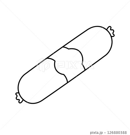 Sausage outline symbol. Butchery sausages menu. Vector illustration. Sausage outline symbol. Butchery sausages menu. Vector illustration. 126880388