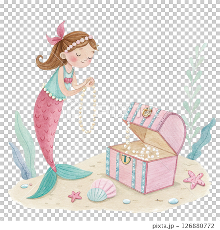 Cute animal costume kid standing holding a gift box  in Minimal  Clipart  White background style , cute and warm 126880772