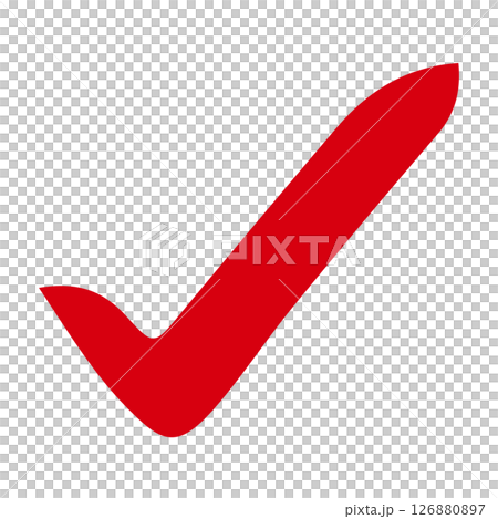 手繪複選標記，用粗氈尖筆繪製 126880897