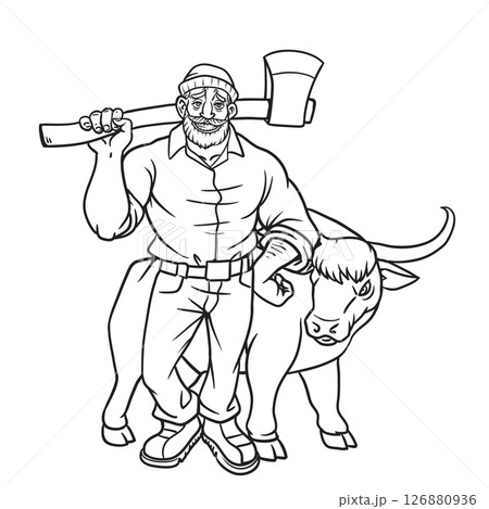 Paul Bunyan And Babe Coloring Pages 126880936