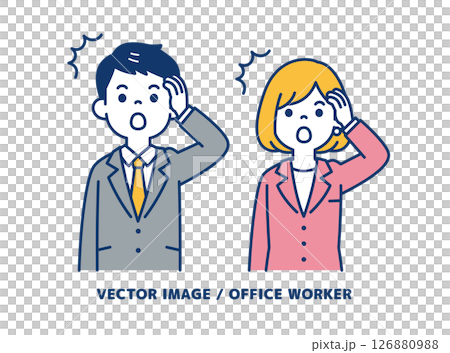 一個簡單的向量插圖,說明一個商人犯了一個粗心的錯誤_男人和女人 一個簡單的向量插圖,說明一個商人犯了一個粗心的錯誤_男人和女人 126880988