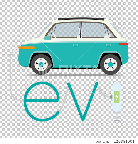 充電中の電気自動車＿エコカー 126881001