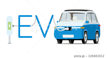 充電中の電気自動車＿エコカー 126881012