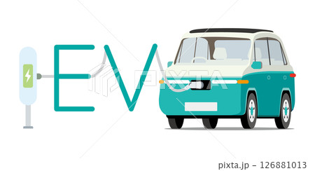 充電中の電気自動車＿エコカー 126881013