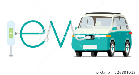 充電中の電気自動車＿エコカー 126881015