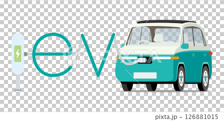 充電中の電気自動車＿エコカー 126881015