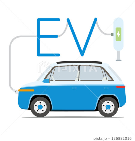 充電中の電気自動車＿エコカー 126881016