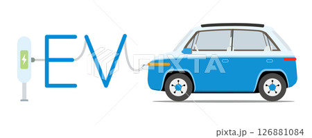 充電中の電気自動車＿エコカー 126881084