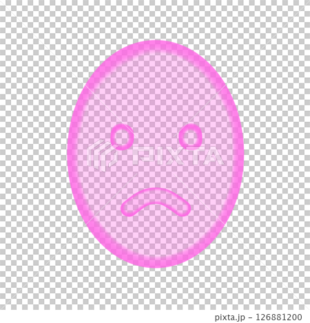 水彩臉圖示_苦笑（粉紅色） 126881200