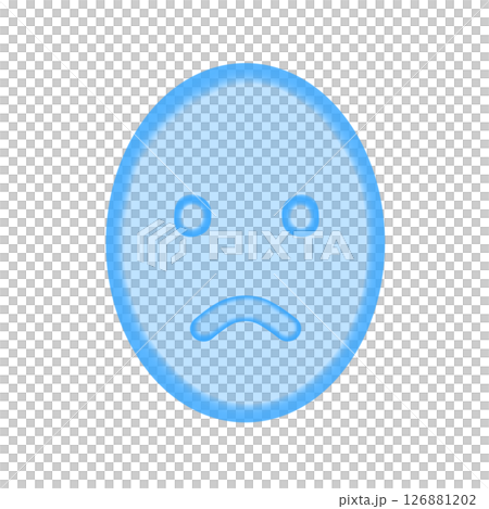 水彩臉圖示_苦笑(藍色) 水彩臉圖示_苦笑(藍色) 126881202