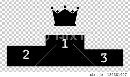 Podium and crown silhouette Podium and crown silhouette 126881497