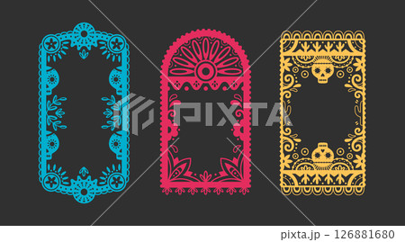 Mexican papel picado frame border collection 126881680