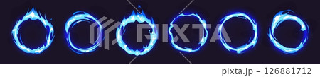 Blue fire rings set 126881712