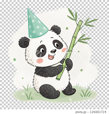 Cute Baby Animals with Party Hat Clipart watercolor Cute Baby Animals with Party Hat Clipart watercolor 126881724