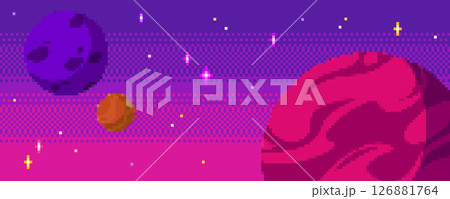 Pixel space background set 126881764