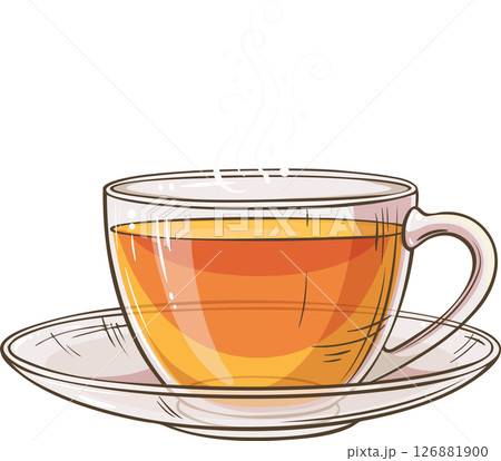 Cup of Tea Colored  Illustration 126881900