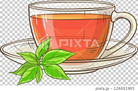 Cup of Tea Colored Illustration Cup of Tea Colored Illustration 126881905