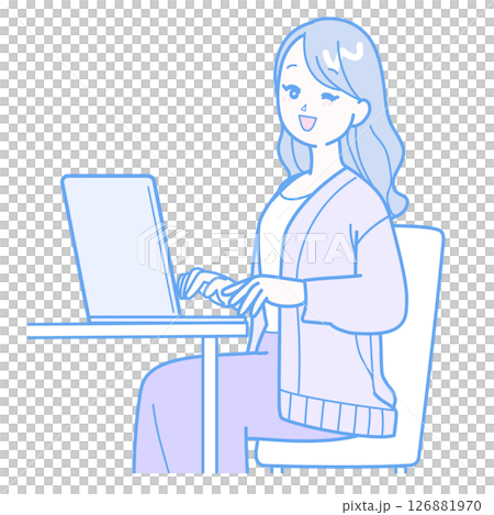 パソコン作業をしている女性 126881970