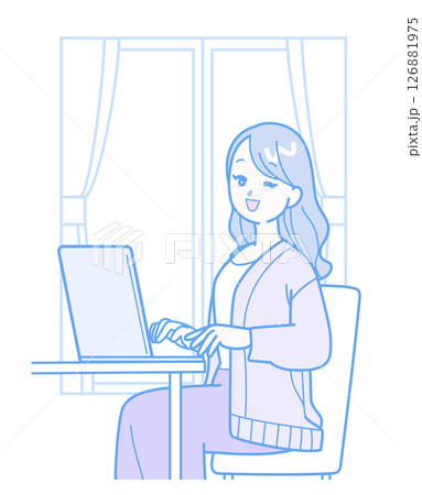 パソコン作業をしている女性 126881975