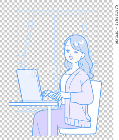 パソコン作業をしている女性 126881975