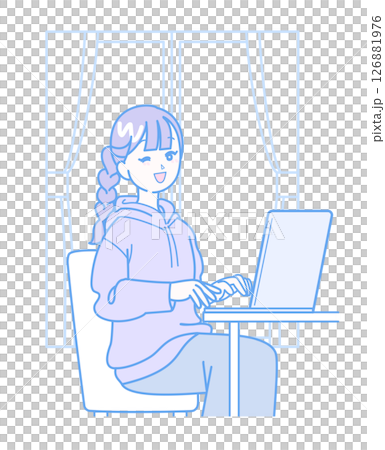 パソコン作業をしている女性 126881976