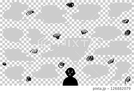 擔心和困惑的思想泡泡 126882079