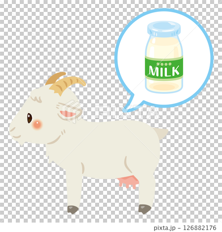 Goat and goat milk illustration Goat and goat milk illustration 126882176