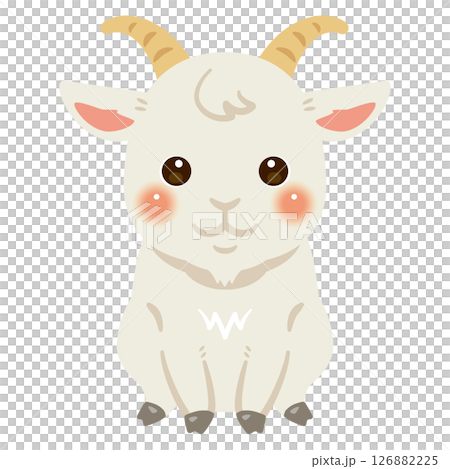 Illustration of a sitting goat 126882225