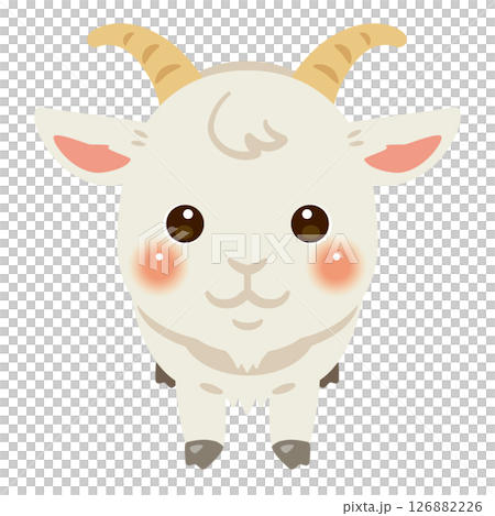 Illustration of a goat seen from the front 126882226