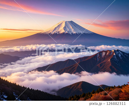 美しい日本のイメージ・富士山と雲海 美しい日本のイメージ・富士山と雲海 126882311