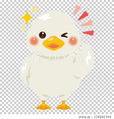 Duck character illustration giving a good sign Duck character illustration giving a good sign 126882344