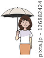 日傘をさす女性 126882424