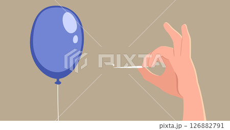 Hand Popping Bubble Failure Concept Cartoon Vector Illustration Hand Popping Bubble Failure Concept Cartoon Vector Illustration 126882791