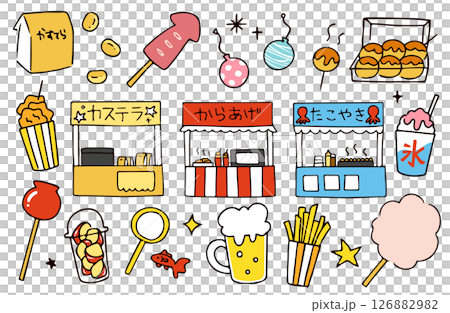 夏季節日插畫素材集 126882982