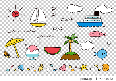 暑假插圖素材集 暑假插圖素材集 126883018