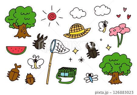 夏のイラスト素材セット 126883023